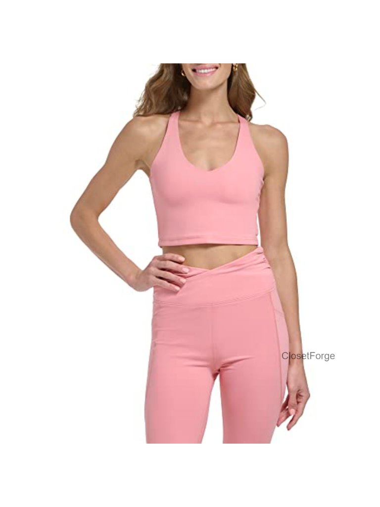 Scoopneck Racerback Compression Sports Bra, High Support, Cotton Spandex Blend